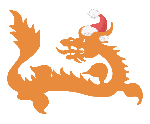 Logo de l'ESAT de la Wivre : dragon chinois orange