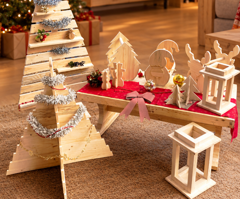 Photos des objets en bois de noël